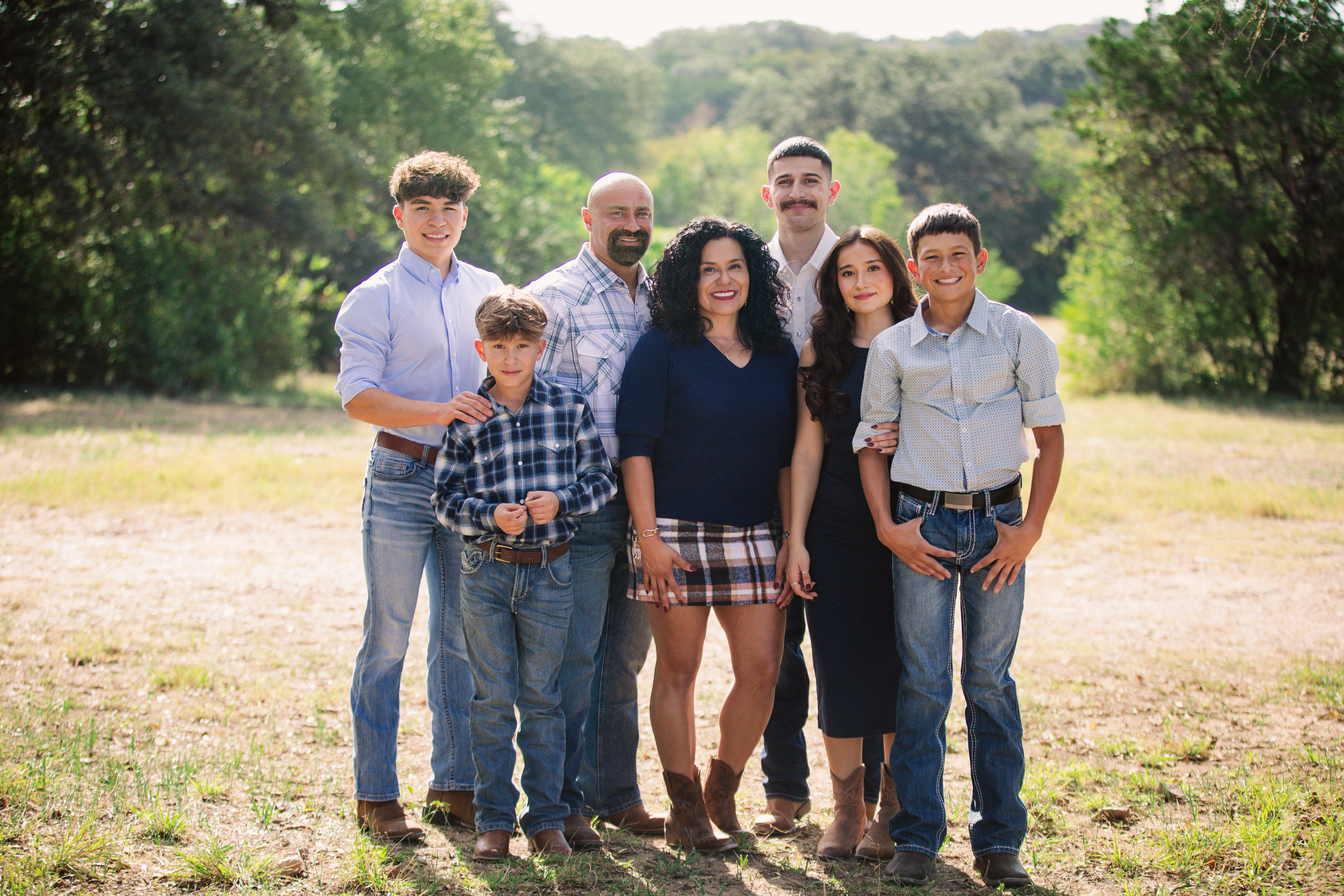 Family portrait outdoors